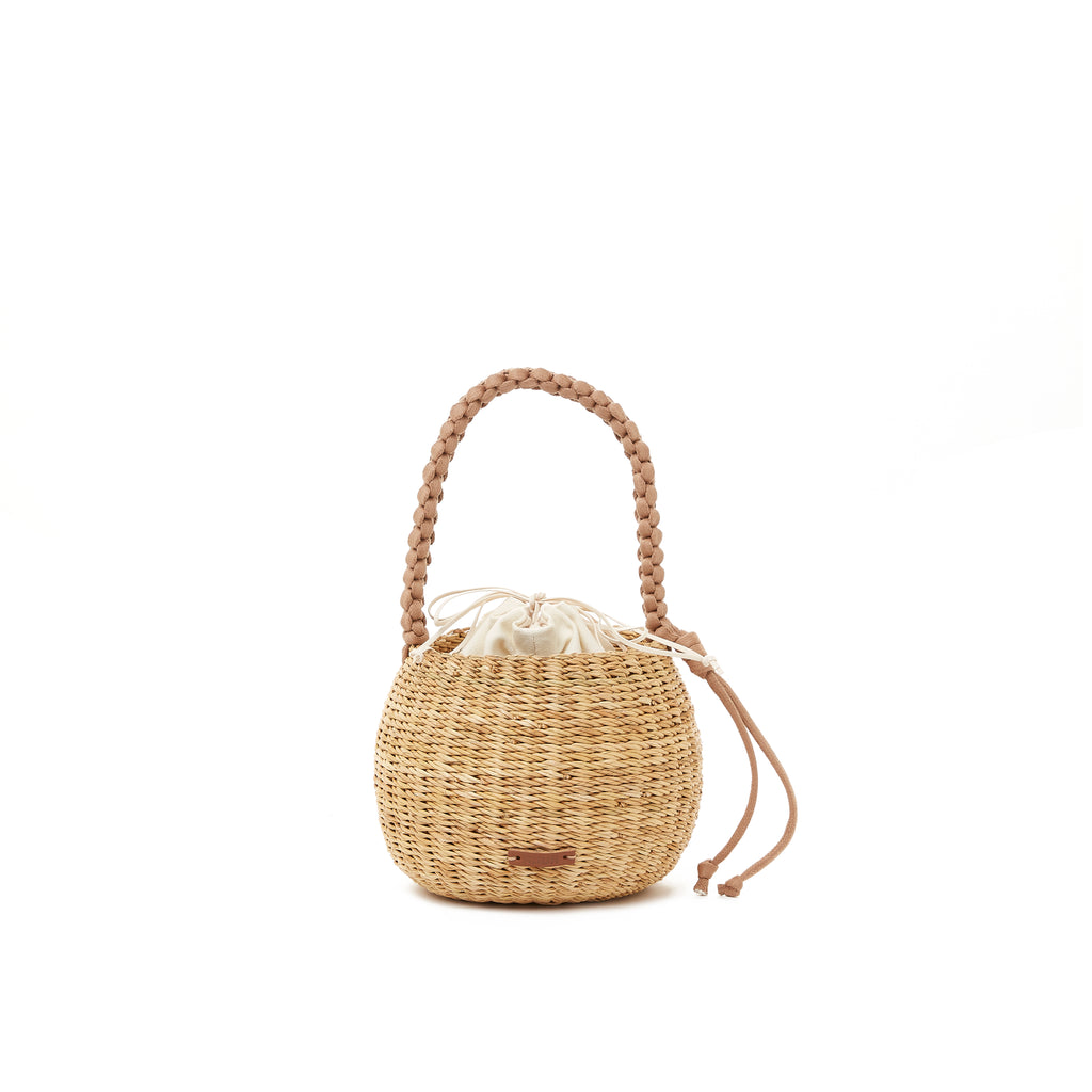 Panier Lily Anne CAMEL Handle X ECRU Pouch (Delivery in early FEB 2025)