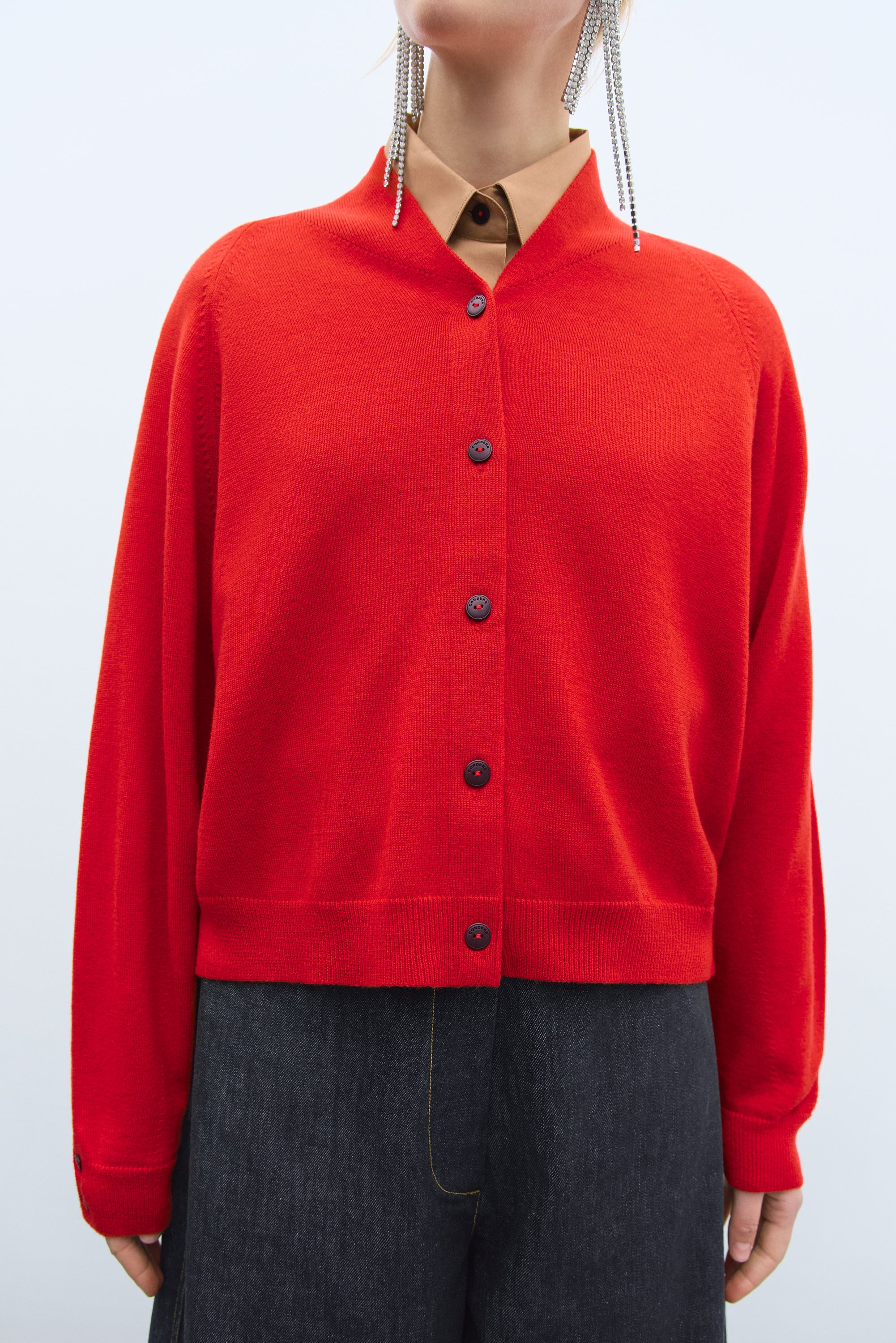 京本大我 着用】Nep Wool Cardigan - Red メンズ 【京本大我 着用】Nep