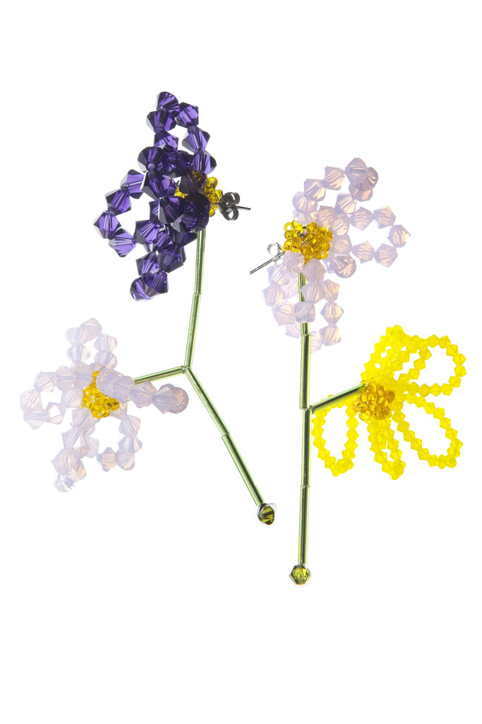 Viola Tricolor - Pair of Earrings